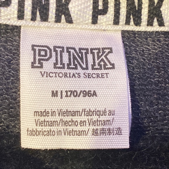 PINK Gray Lace Up Hoodie - MEDIUM - Picture 4 of 5